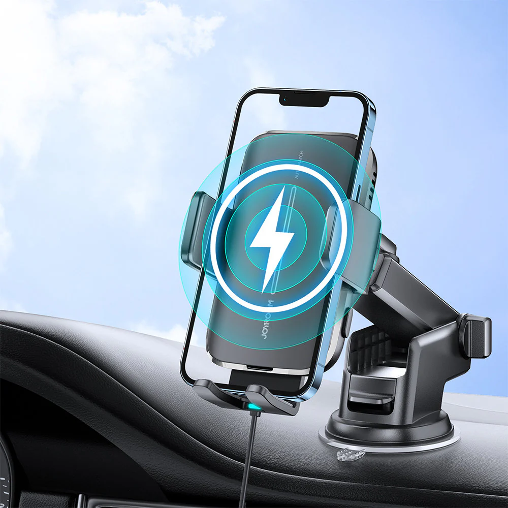 JOYROOM JR-ZS245 Car Dashboard 15W Wireless Charger Phone Holder(Black)