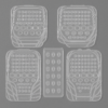 Universal transparent floor mat 5pcs set