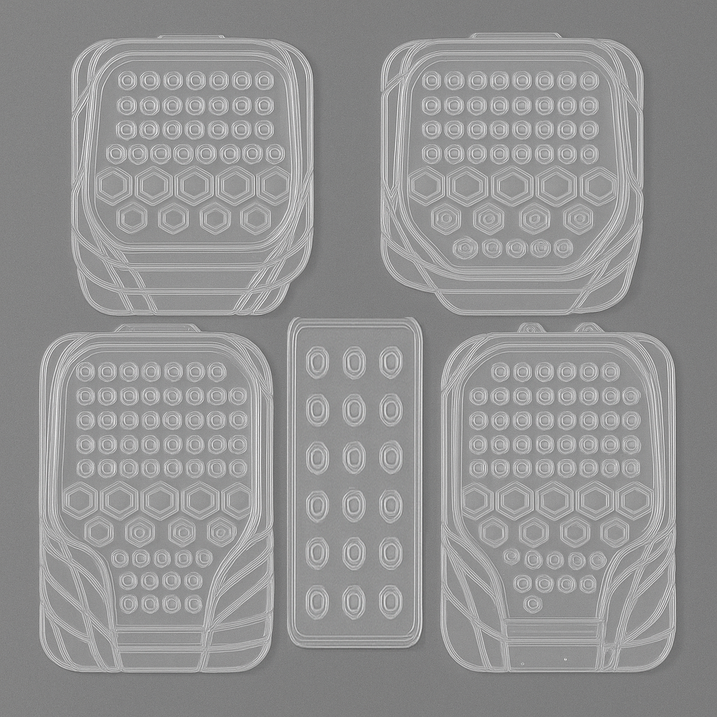Universal transparent floor mat 5pcs set