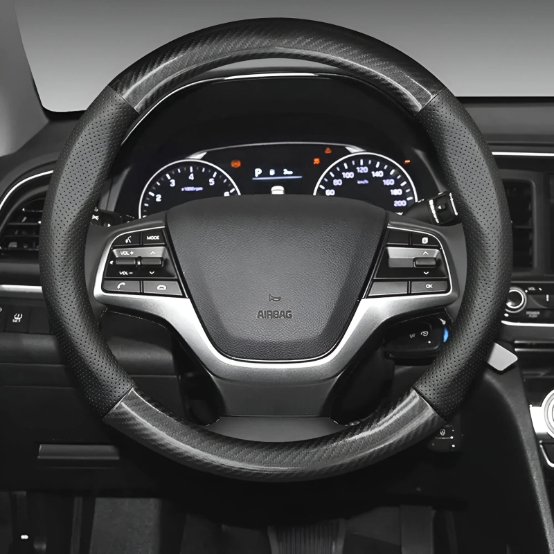 Matt Carbon Car Steering Wheel Cover - Image 3