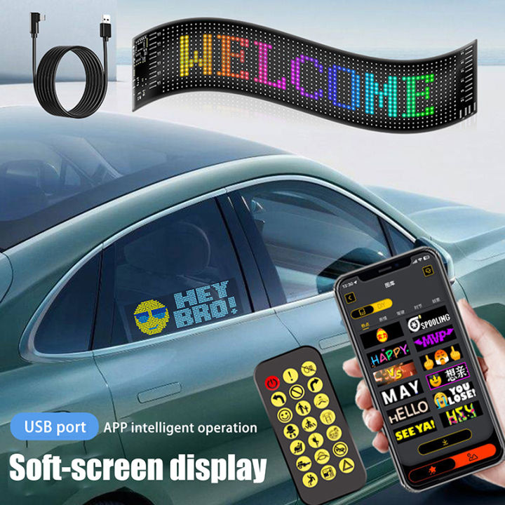 LED Car Sign Panel App & Remote Flexible Display