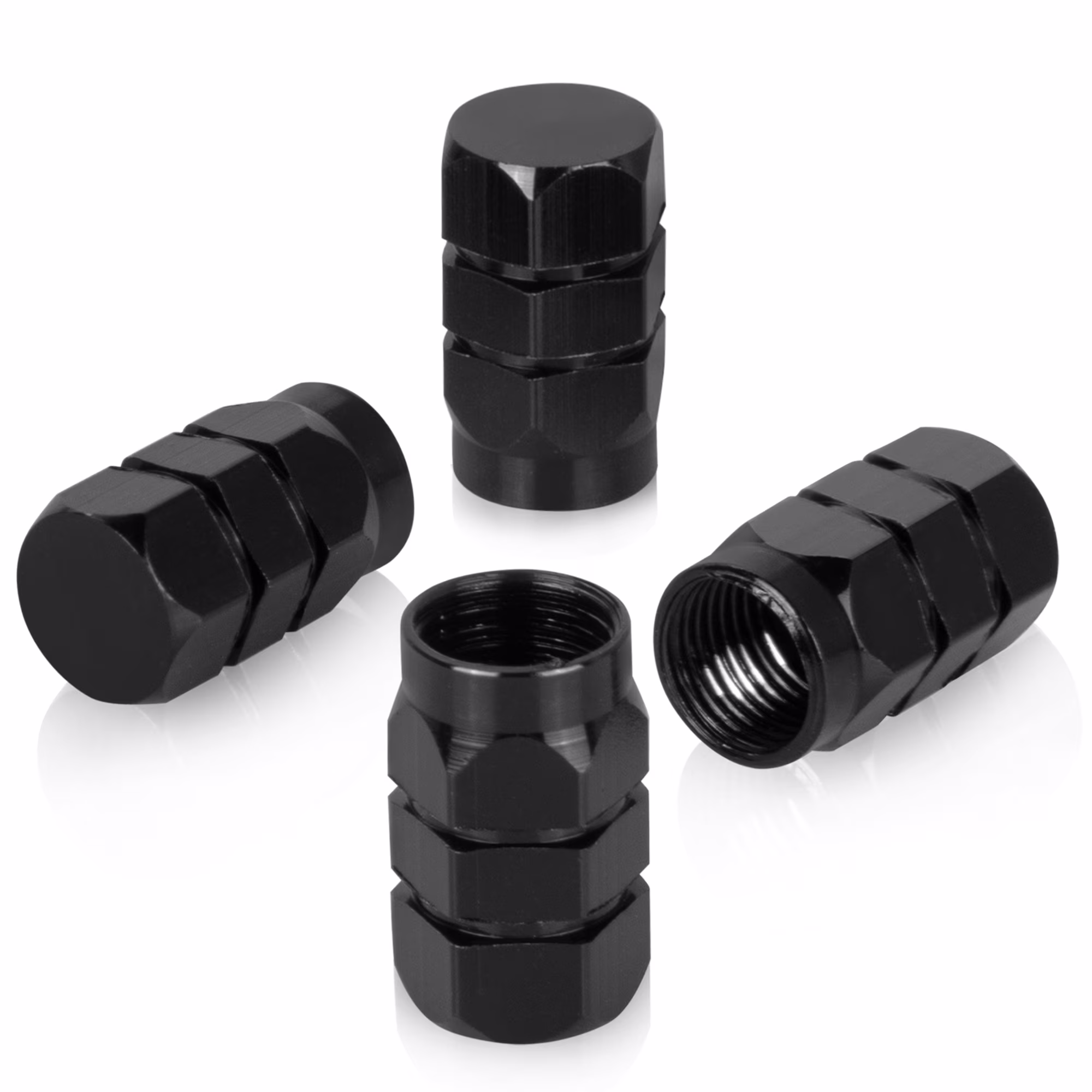 Alternative view of Car Nozzle Tire Valve Cap  Aluminum Alloy 4pcs set