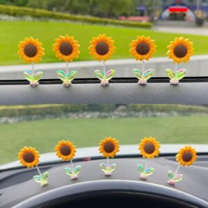 5 Pcs set Cute Shaking Sunflower Car Decor Funny Dashboard