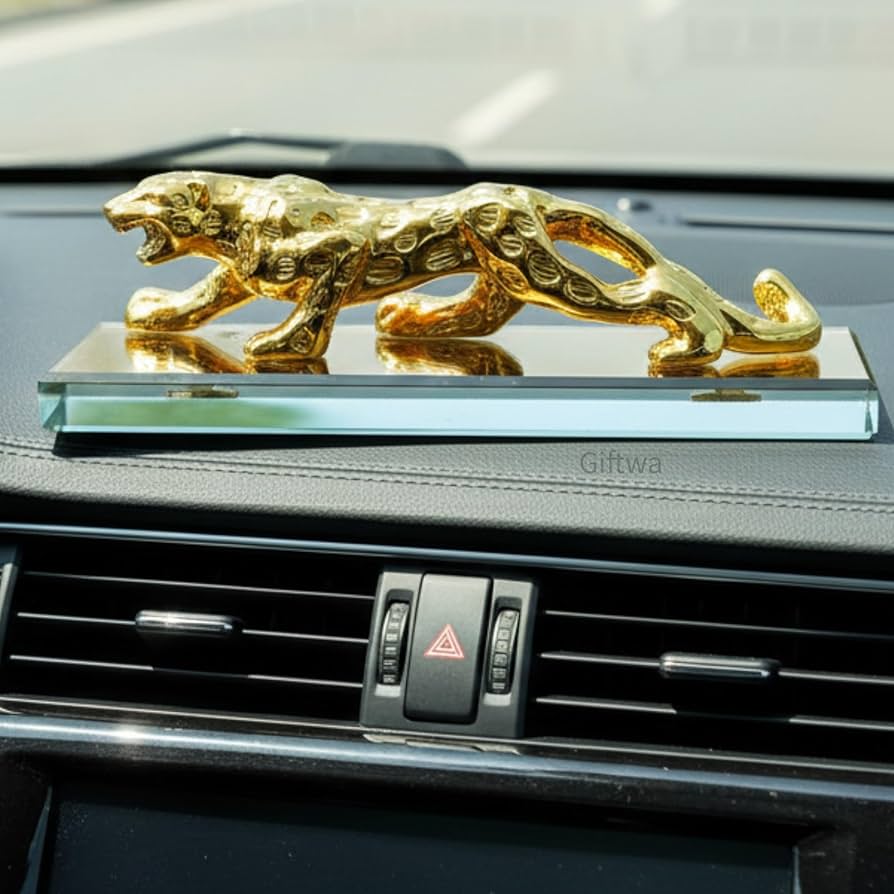 Jaguar Stone With Base Glass