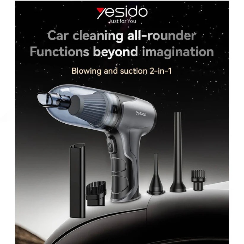 VC08 4000mAh Blowing And Suction 2-in-1 Car Vacuum Cleaner
