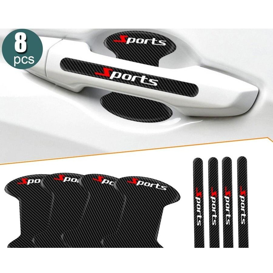 8 pcs set Sports Car Door Handle Bowl Cover Protector Sticker