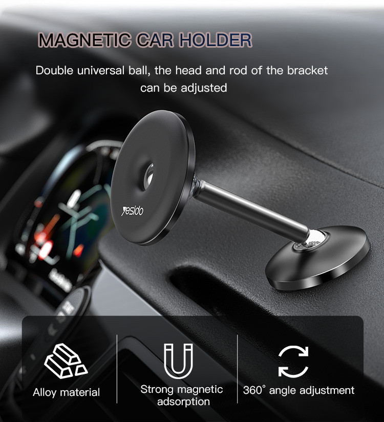 YESIDO C93 360° Rotation Magnetic Car Phone Holder - Image 3