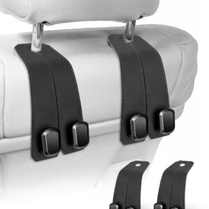 Alternative view of 1Pcs Portable Car Seat Hooks Pu Leather & Metal