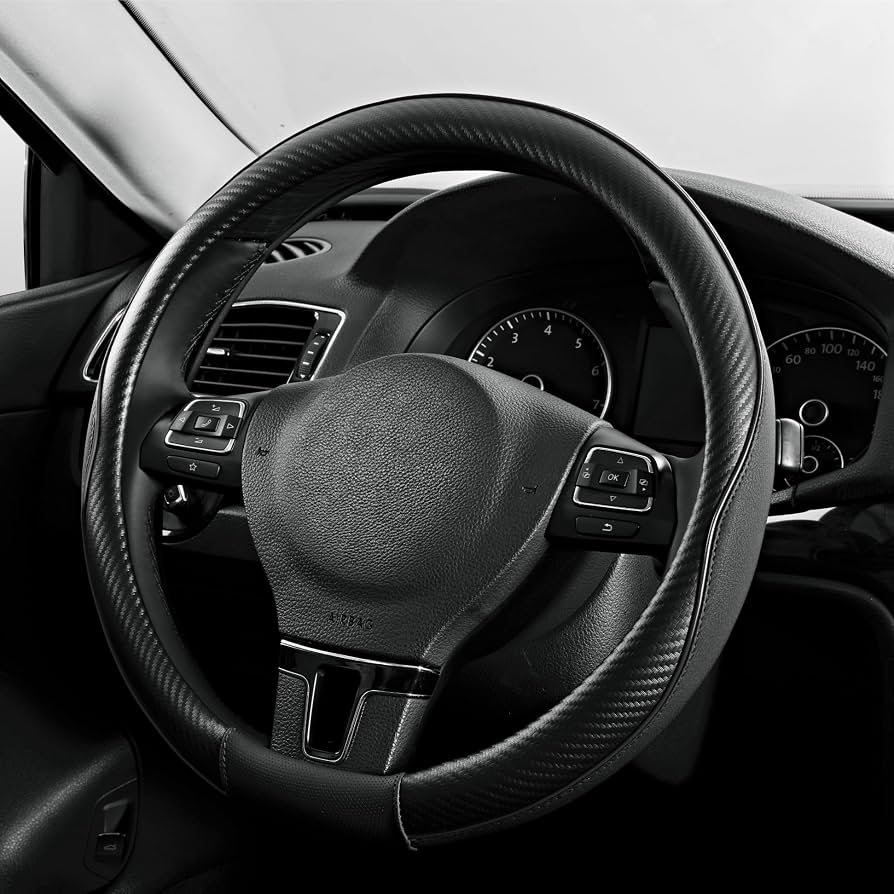 Matt Carbon Car Steering Wheel Cover - Image 4