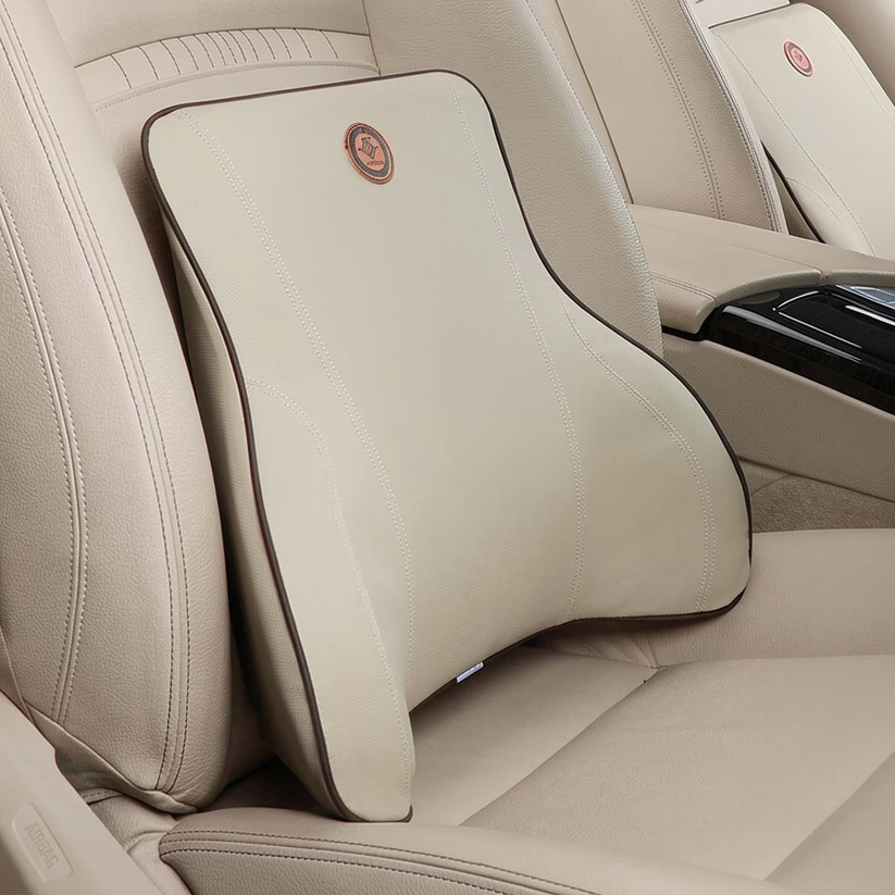 Premium Car Memory Foam Artificial Leather Lumbar Support