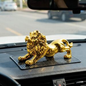 Alternative view of Metal Gold Plated Lion Showpiece For Car Dashboard