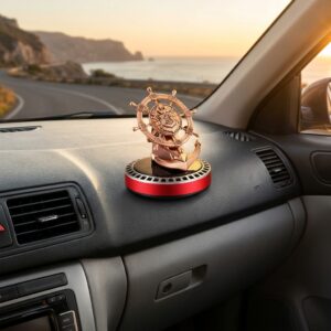 Alternative view of Car Air Freshener Solar Retro Ship Rotating