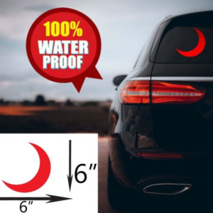 Car 2 Pcs Doctor Sticker Moon logo (Red)