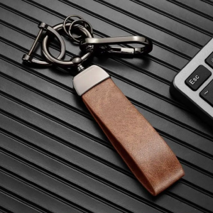 1pcs Brown PU Leather Keyring Premium