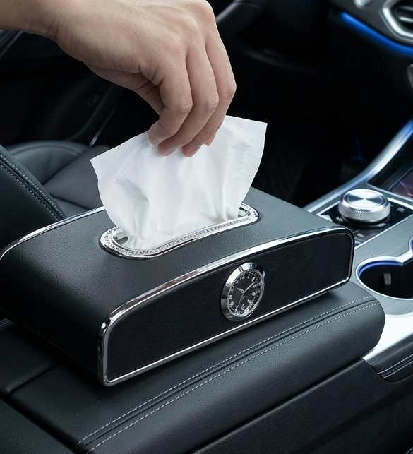 Car Tissue Box with Clock Number Plate - Image 3