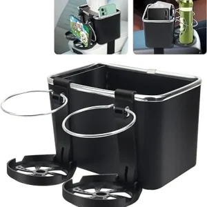 Car Armrest Storage Box Foldable Cup Holders