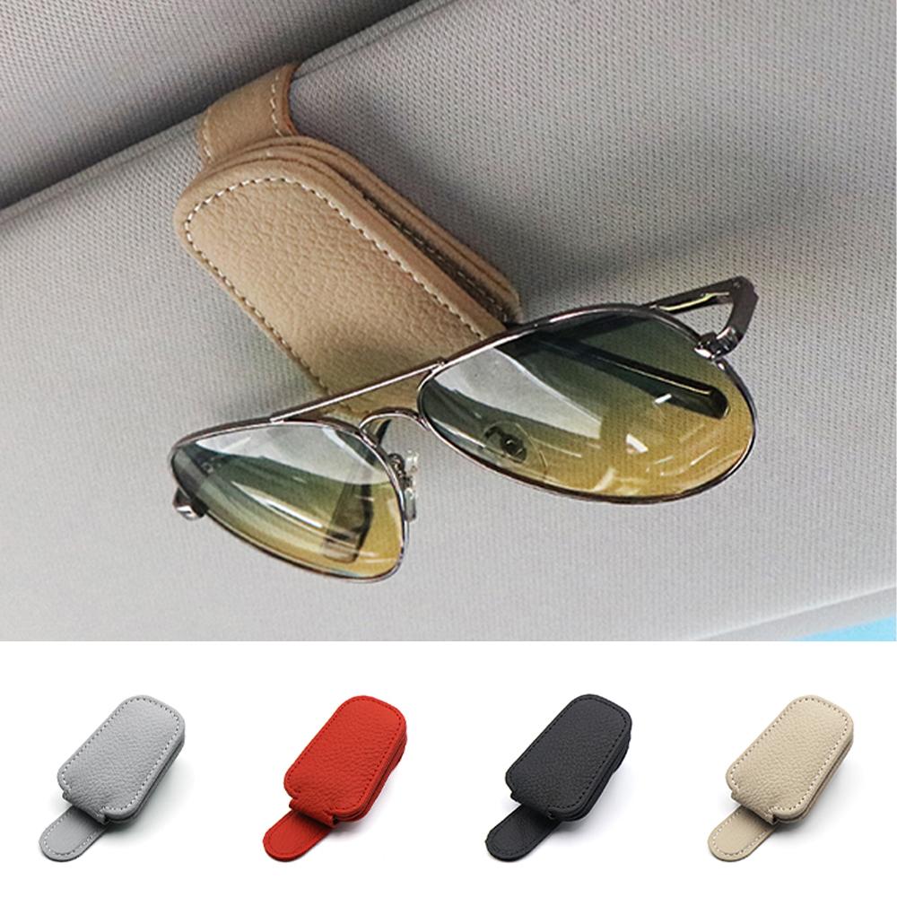 1Pcs Luxury Multi-Functional Car Glasses Holder Leather - Image 3