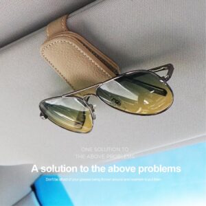 1Pcs Luxury Multi-Functional Car Glasses Holder Leather