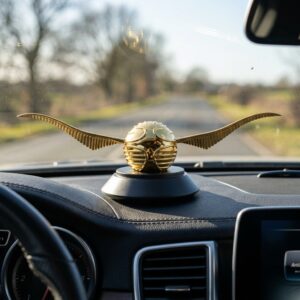 Alternative view of Solar & Air Powered  Golden Ball Wings Auto Air Freshner