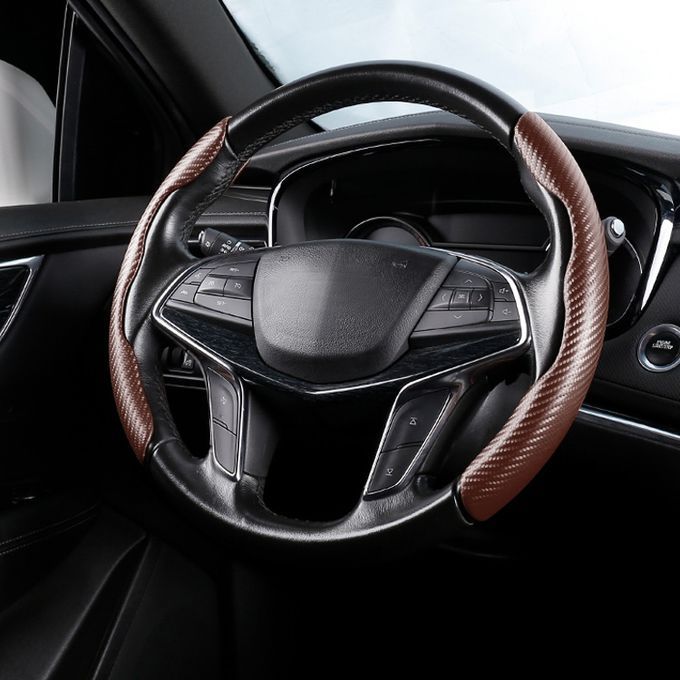 Car Half Steering Cover Carbon & Wooden