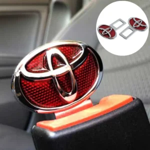 Alternative view of Car Seat Belt Clip Metal Toyota Red With Logo 2 pcs